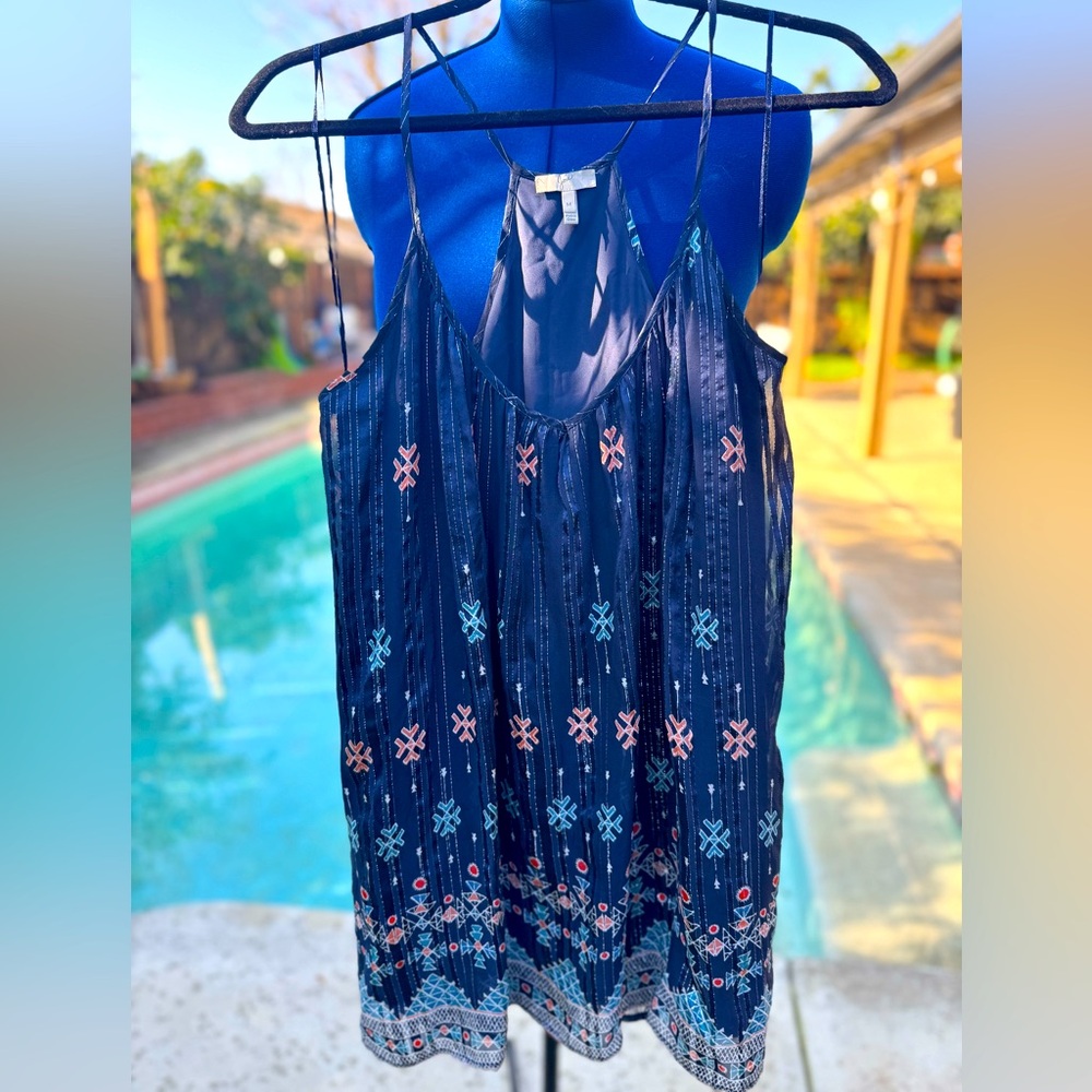 Joie Blue Silk Mini Dress Size M